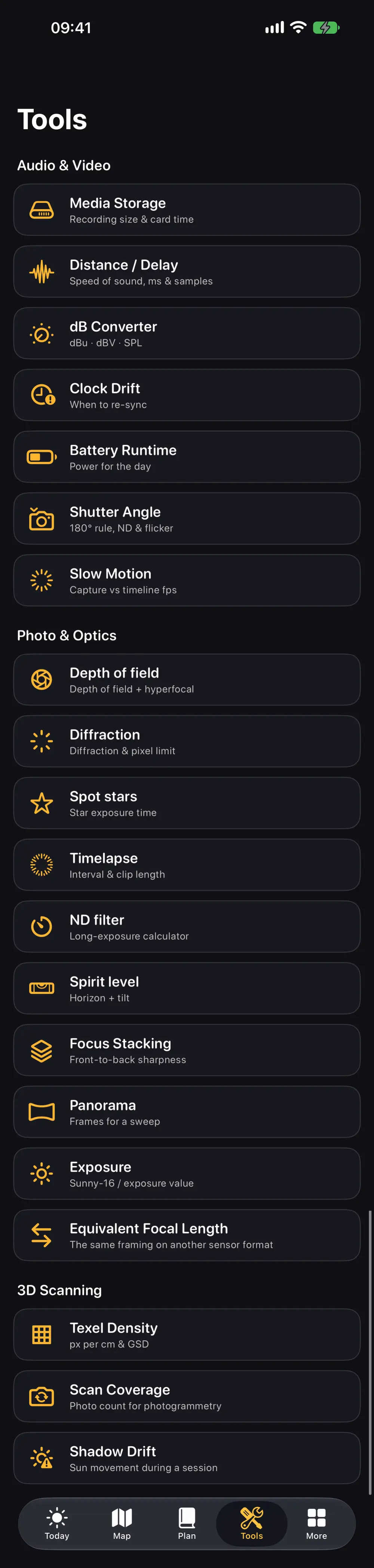 Calculator Toolbox — Every field calc a photographer reaches for, in one place.