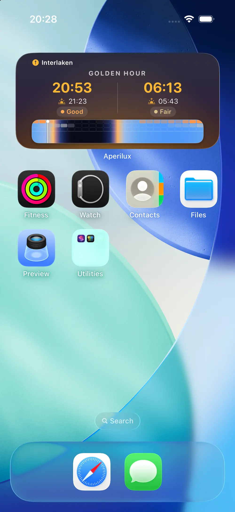 Today & Golden-Hour Widget — Aperilux